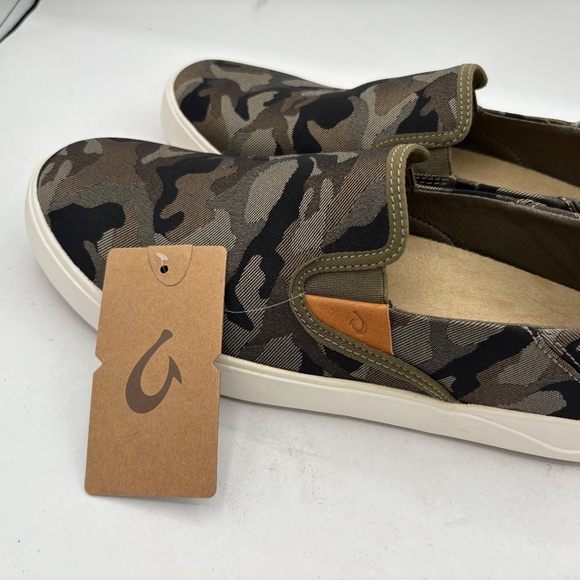 OluKai Lae'ahi Pa'i Husk/ Ke au Green Camo Slip On Shoes Size 11 NWT - Picture 4 of 11
